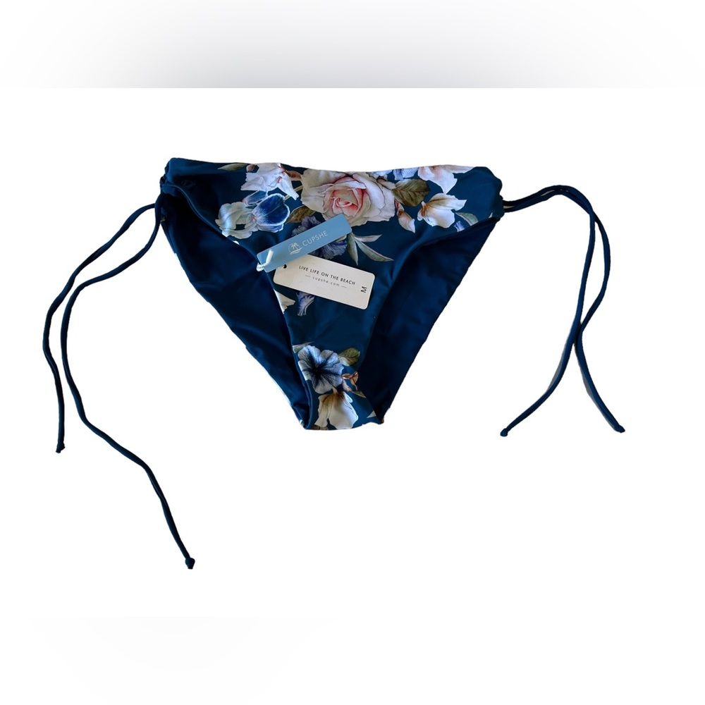 CUPSHE side tie Floral Cupshe Bikini Bottoms cottagecore size medium NWT